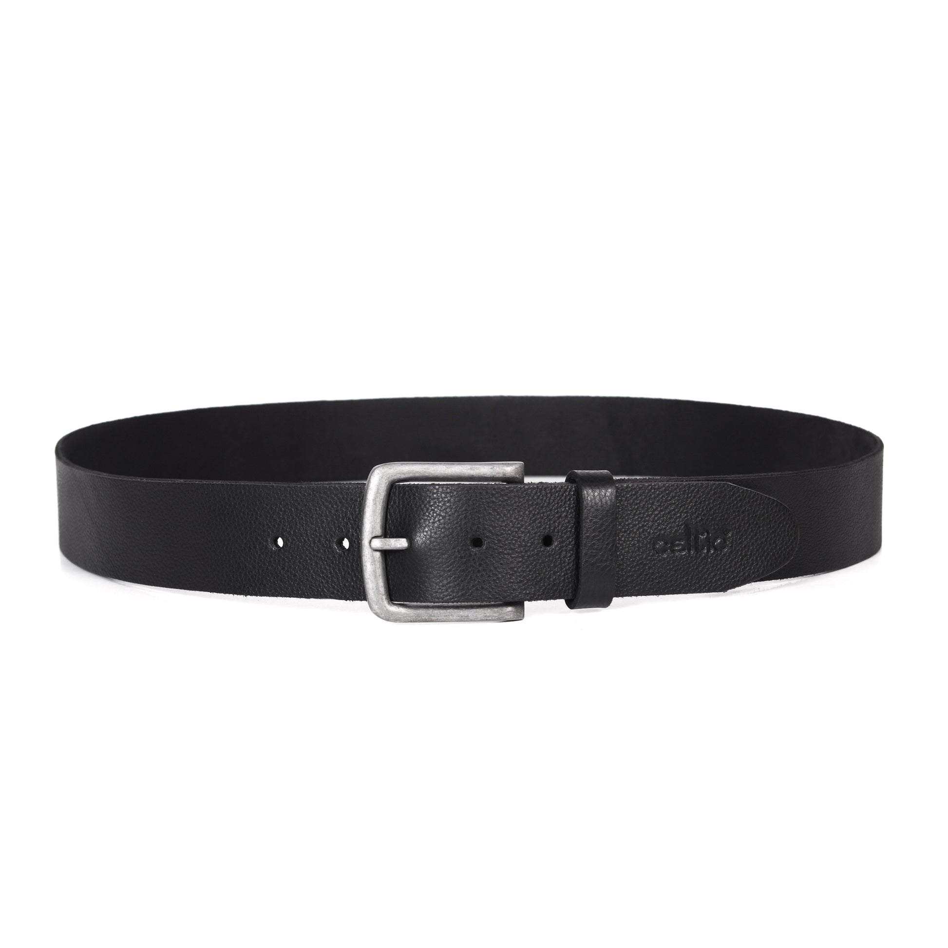 Men Genuine Leather  Waist Accessory Silver Buckle Casual Formal