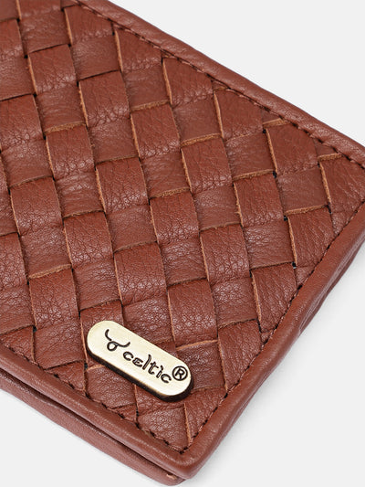 Premium Hand-Woven Leather Wallet with Coin Pocket & Multi-Card Storage by Celtic