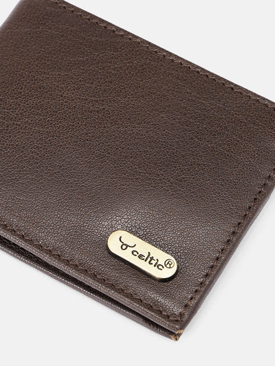 Premium Genuine Leather Bi-Fold Wallet with Flip ID Window