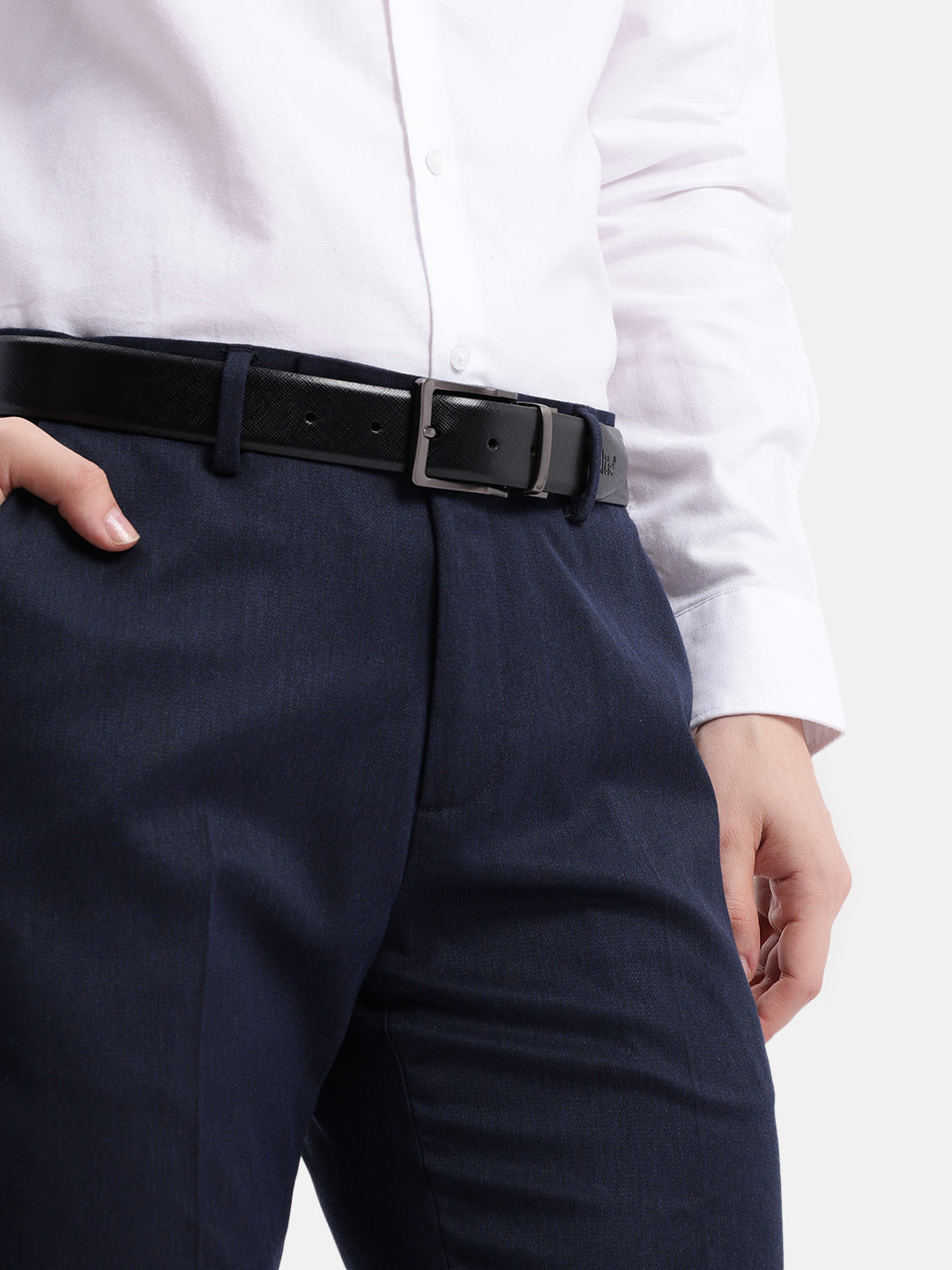 Unisex Reversible  Leather Belt Dual-Tone Brown Black Rotating Buckle Casual Formal