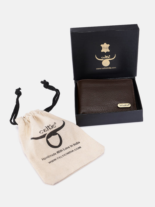 Premium Genuine Leather Bi-Fold Wallet | Sleek Coin Pocket & Card Organizer | Export Quality