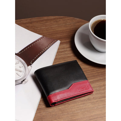Premium Black Leather Wallet for Men | with ID Window & Secure Coin Pocket