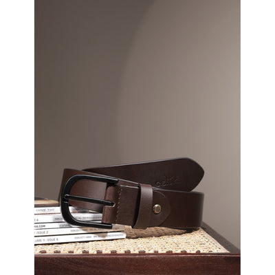 Genuine Leather Black Waist Accessory Durable Metal Buckle Formal Casual Wear