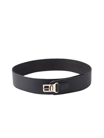 Celtic Classic Black Genuine Leather Belt for Women | Elegant Slim Adjustable Formal & Casual Belt