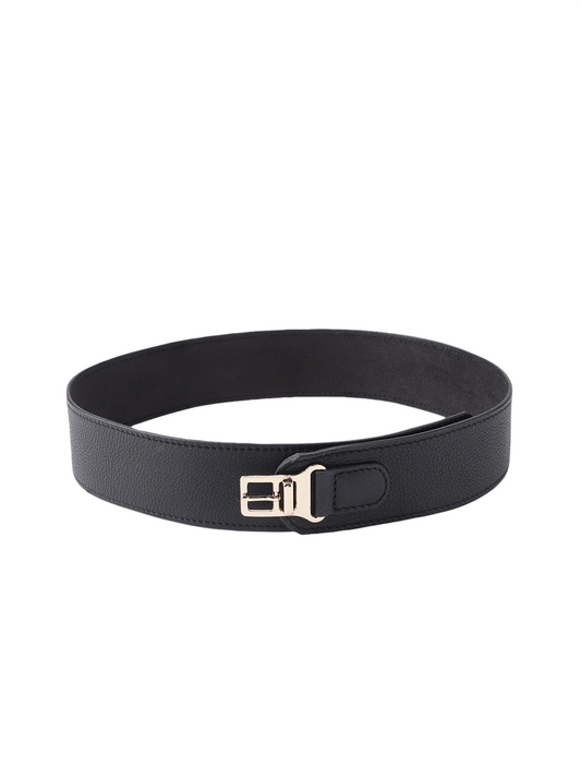 Celtic Classic Black Genuine Leather Belt for Women | Elegant Slim Adjustable Formal & Casual Belt