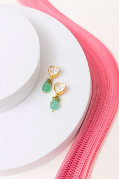 Gold Plated Rose Quartz Silver Jewellery Set