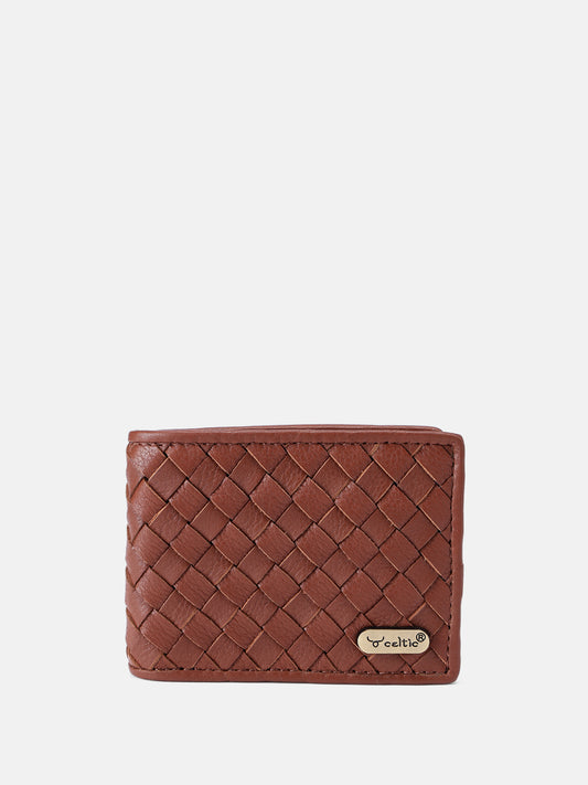 Premium Hand-Woven Leather Wallet with Coin Pocket & Multi-Card Storage by Celtic