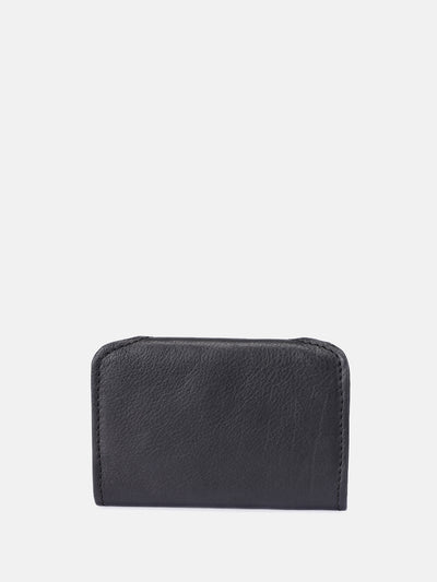 Celtic Genuine Leather Snap Closure Card Holder Wallet – Black