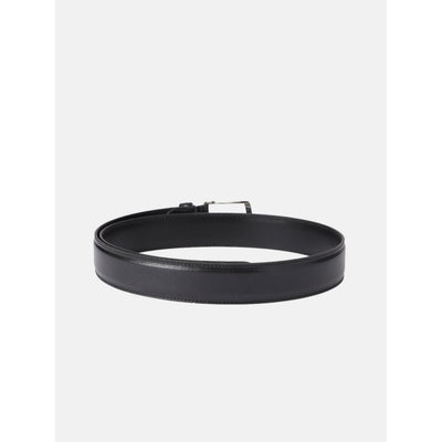 Unisex Genuine Leather Black Waist Accessory Durable Metal Buckle Formal Casual Wear