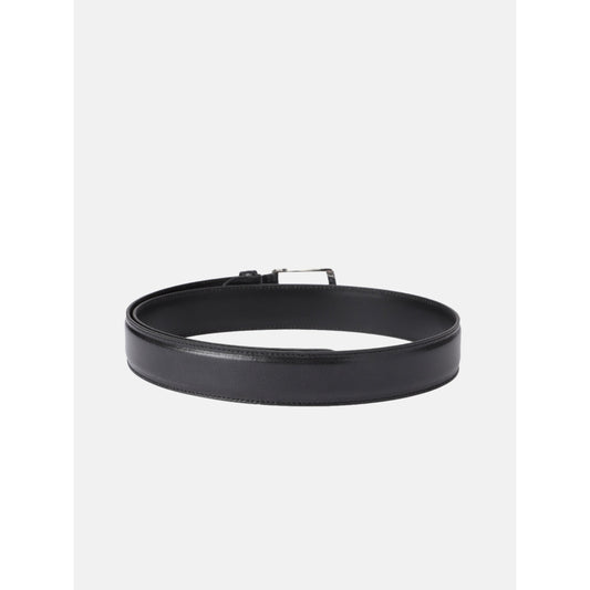 Unisex Genuine Leather Black Waist Accessory Durable Metal Buckle Formal Casual Wear