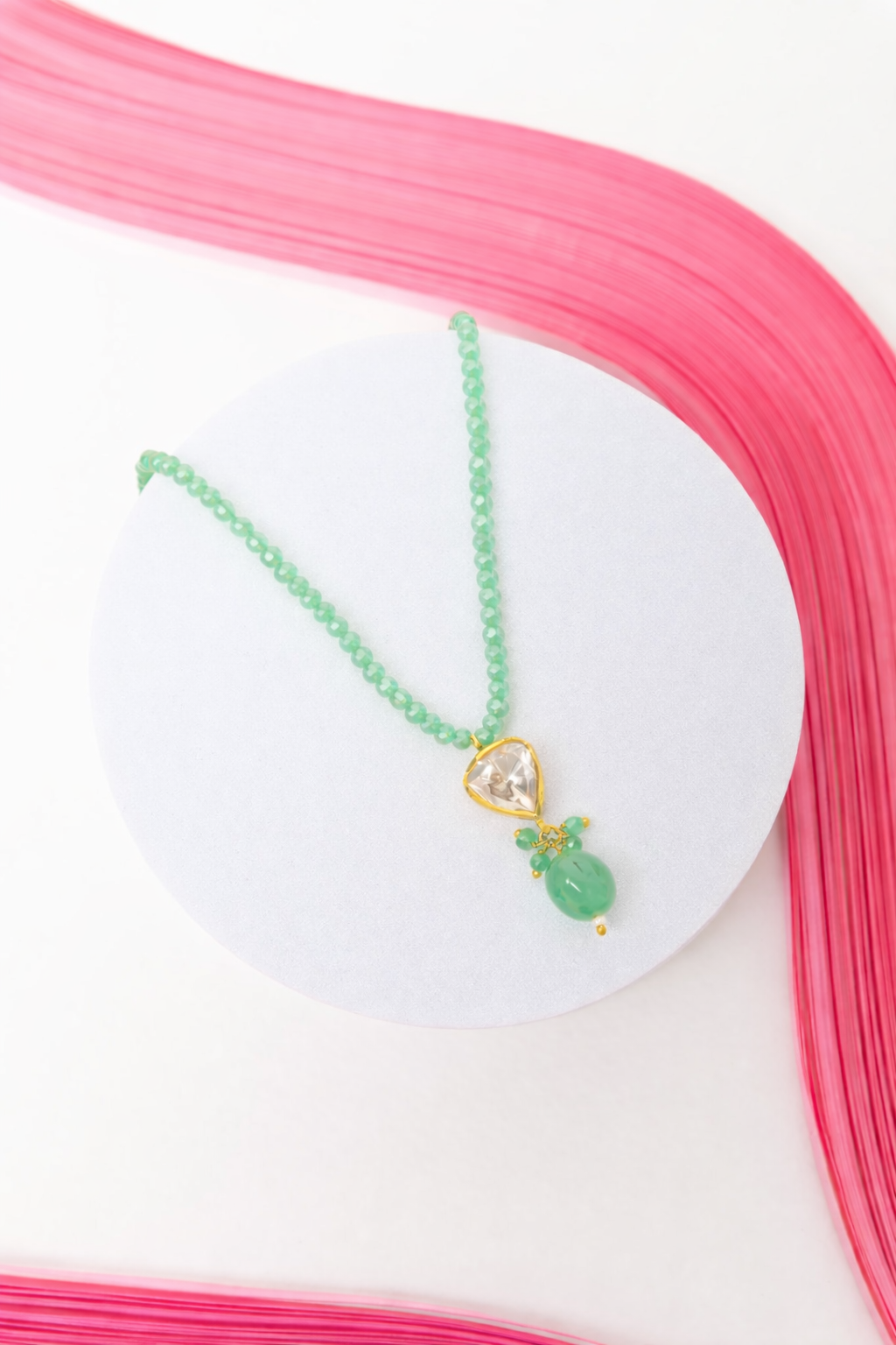 Gold Plated Rose Quartz Silver Jewellery Set