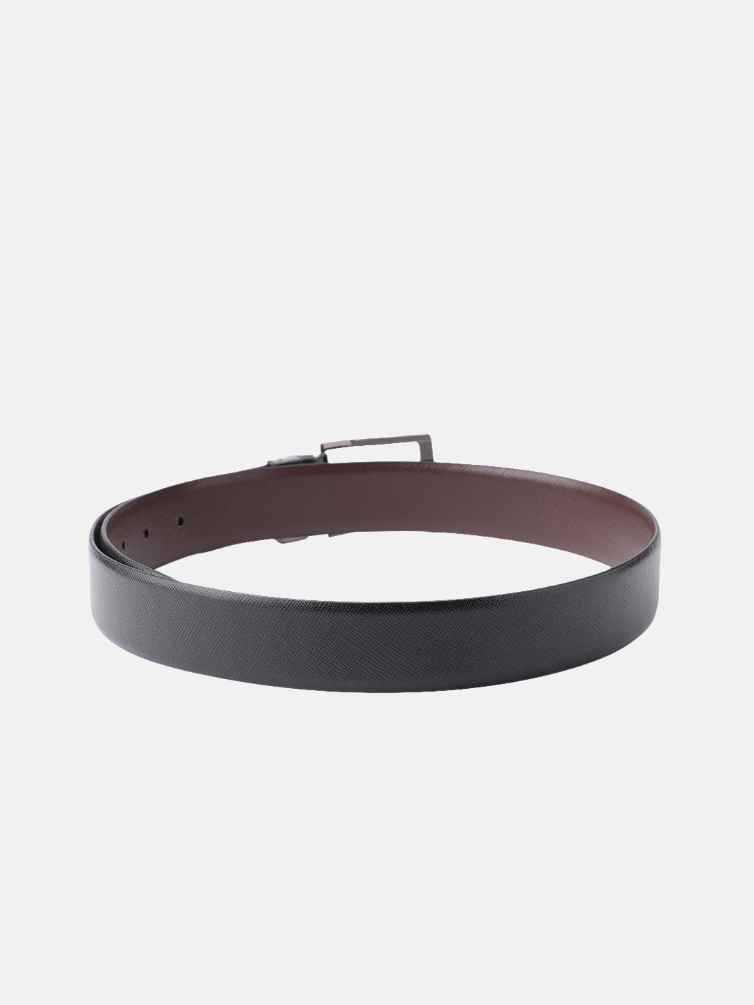 Unisex Reversible  Leather Belt Dual-Tone Brown Black Rotating Buckle Casual Formal