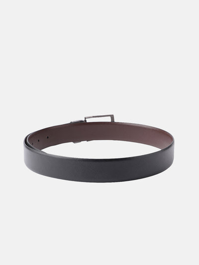 Unisex Reversible  Leather Belt Dual-Tone Brown Black Rotating Buckle Casual Formal