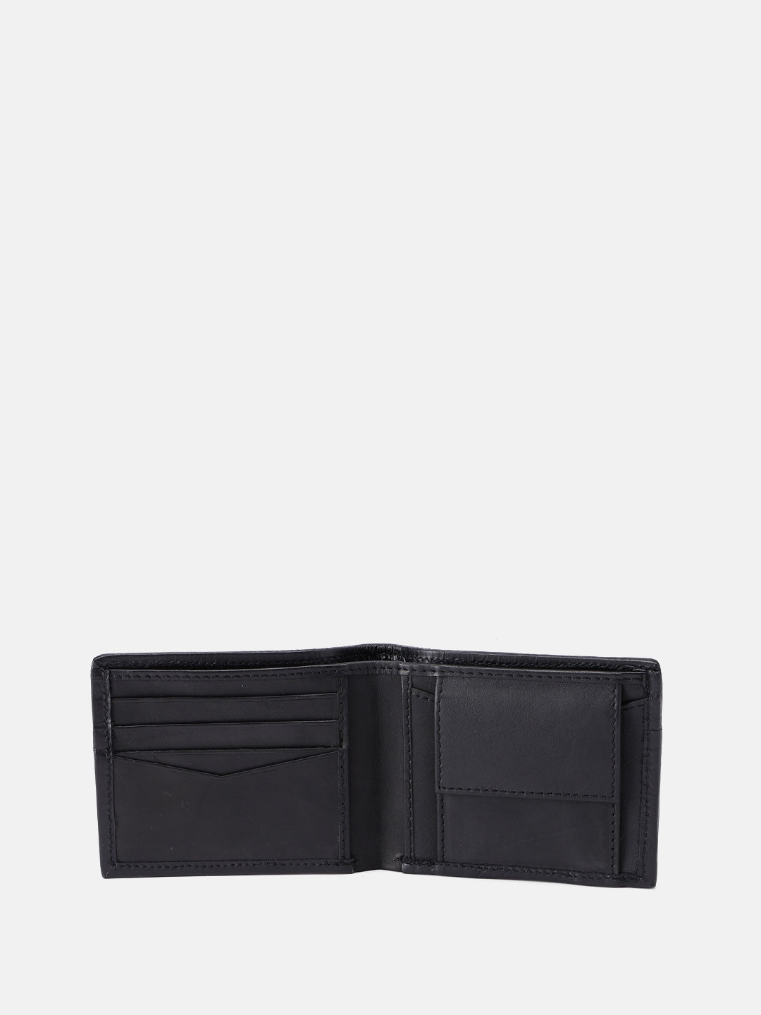 Celtic Genuine Leather Bi-Fold Wallet with Coin Pocket Black