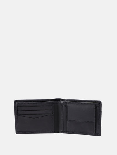 Celtic Genuine Leather Bi-Fold Wallet with Coin Pocket Black