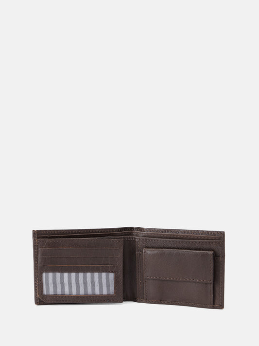 Premium Genuine Leather Bi-Fold Wallet with Flip ID Window