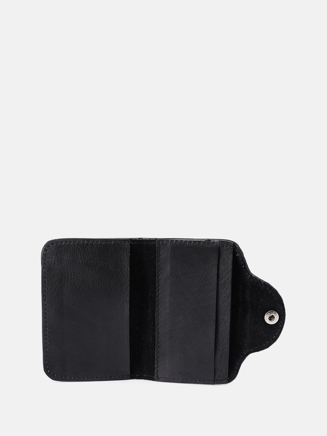 Celtic Genuine Leather Snap Closure Card Holder Wallet – Black