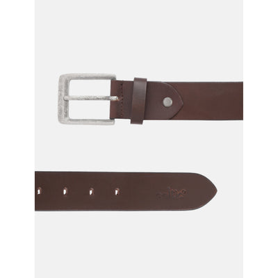 Unisex Genuine Leather Dark Brown Waist Accessory Antique Buckle Formal Casual Wear