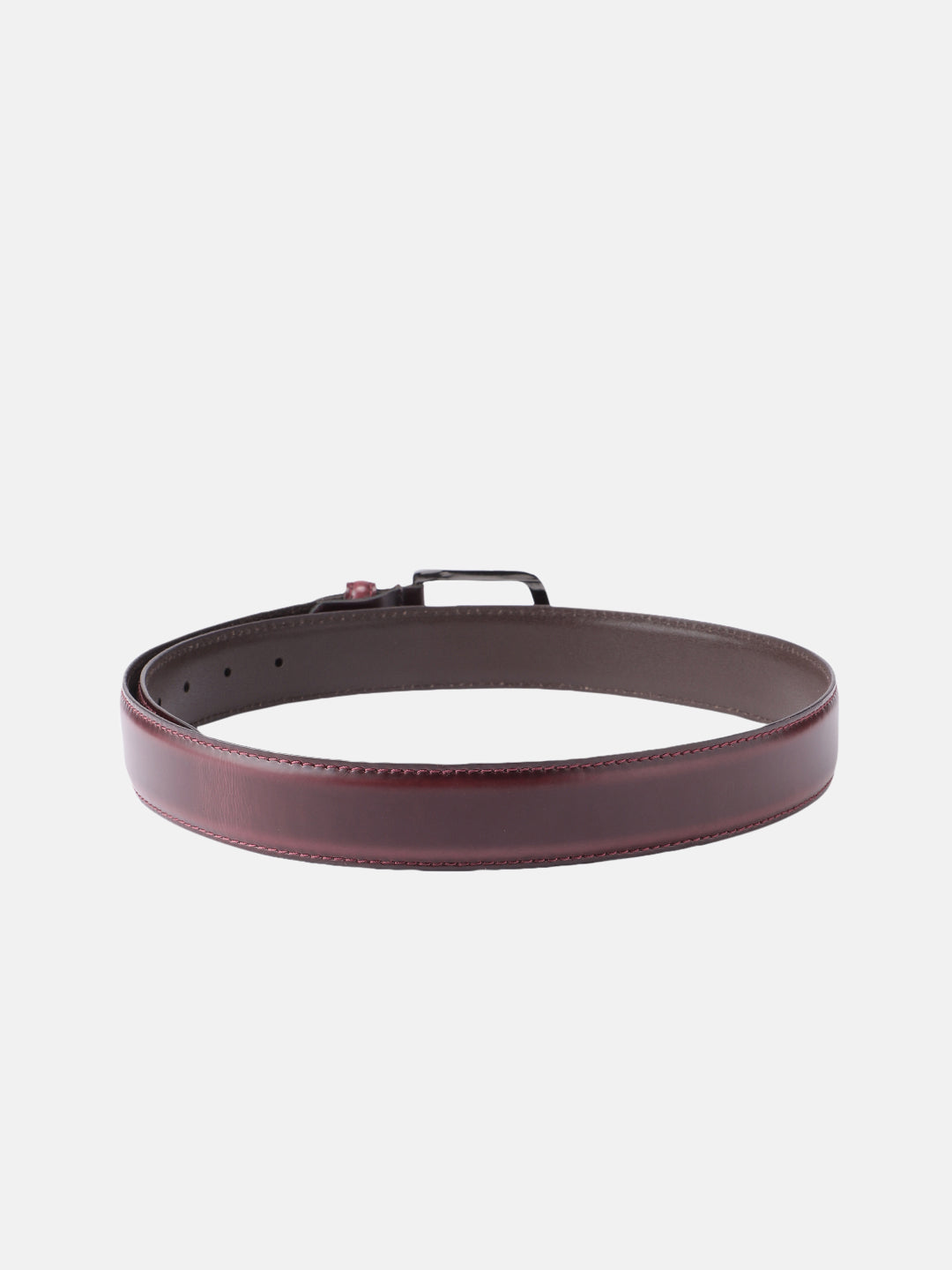 Unisex Classic Black Leather Formal Belt With Silver Buckle For Office Daily Wear