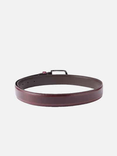 Unisex Classic Black Leather Formal Belt With Silver Buckle For Office Daily Wear