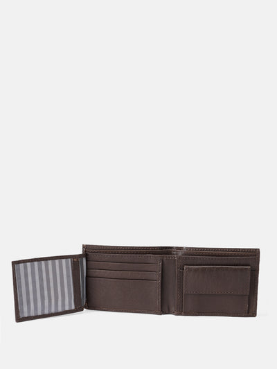 Premium Genuine Leather Bi-Fold Wallet with Flip ID Window