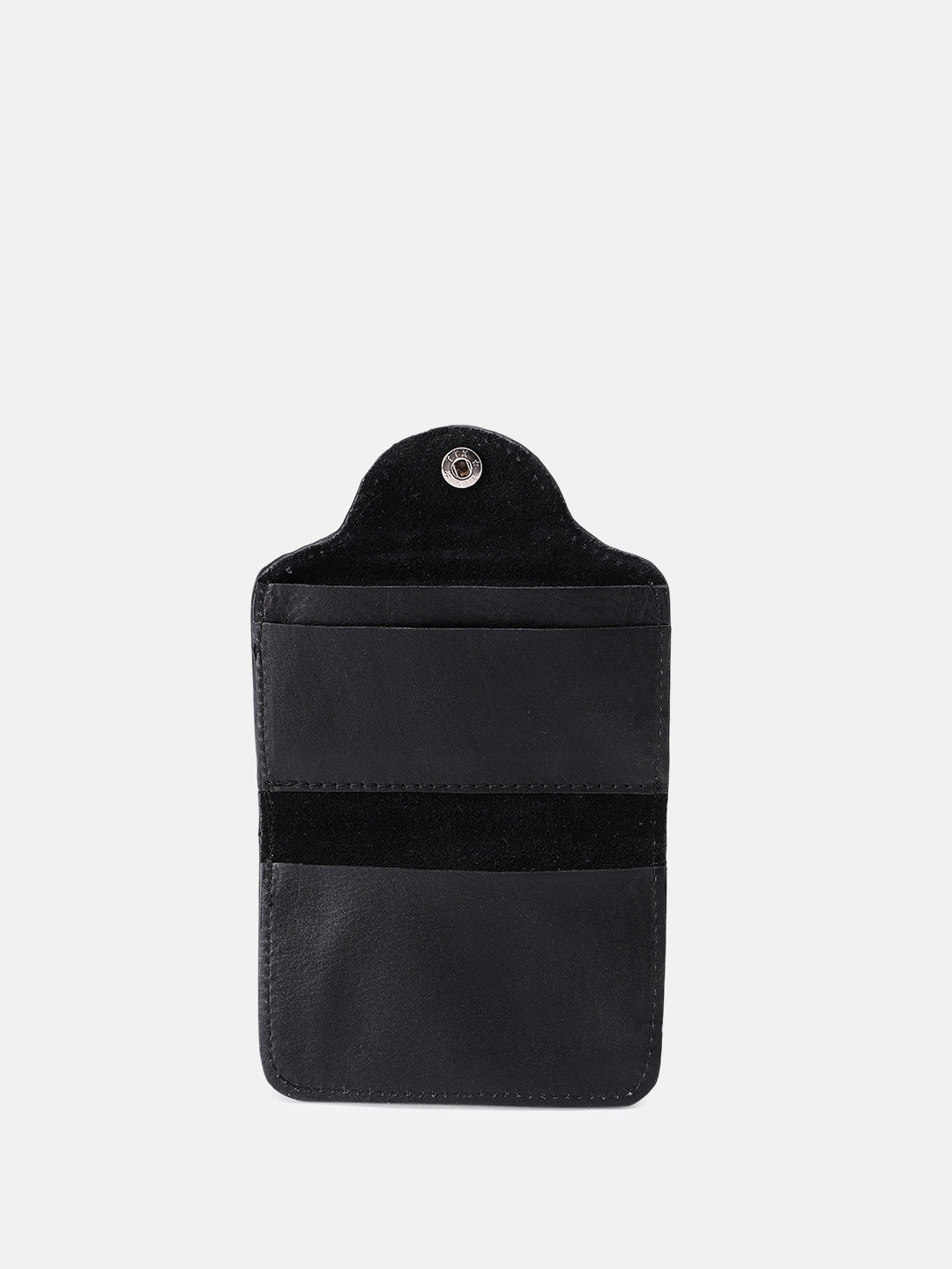 Celtic Genuine Leather Snap Closure Card Holder Wallet – Black
