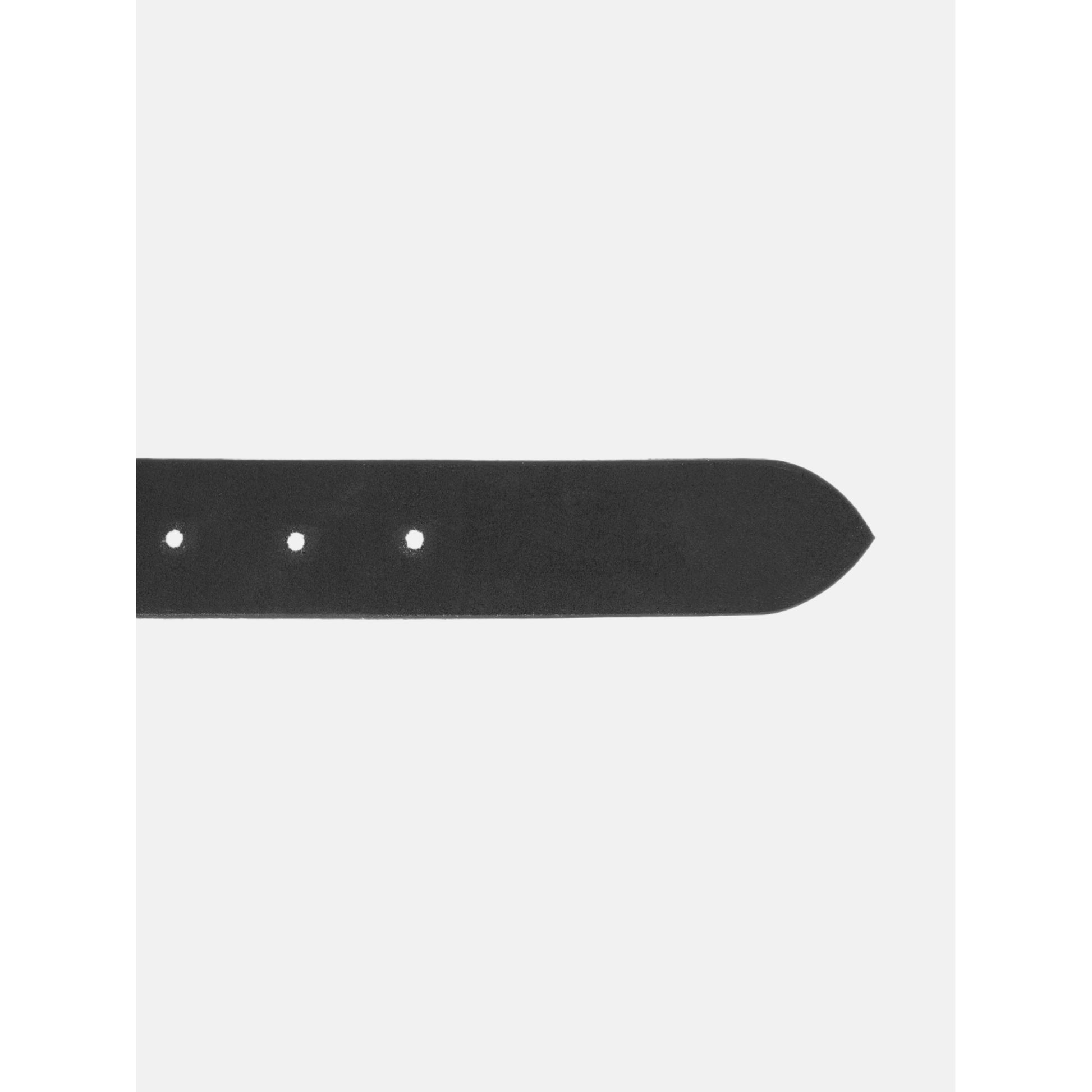 Unisex Genuine Leather Black Waist Accessory Chrome Buckle Formal Casual Style