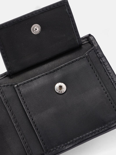 Celtic Genuine Leather Bi-Fold Wallet with Coin Pocket Black