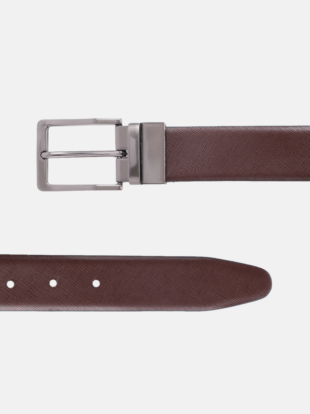 Unisex Reversible  Leather Belt Dual-Tone Brown Black Rotating Buckle Casual Formal