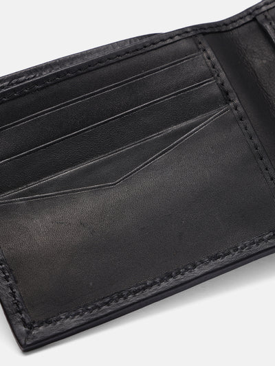 Celtic Genuine Leather Bi-Fold Wallet with Coin Pocket Black