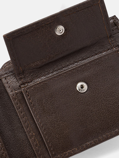 Premium Genuine Leather Bi-Fold Wallet with Flip ID Window