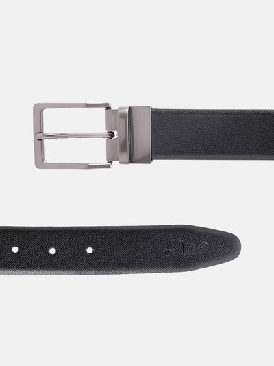 Unisex Reversible  Leather Belt Dual-Tone Brown Black Rotating Buckle Casual Formal