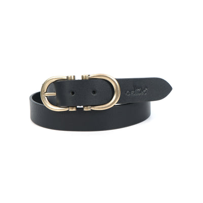 Women Premium Brown Leather Belt With Antique Brass Buckle For Casual Formal Wear
