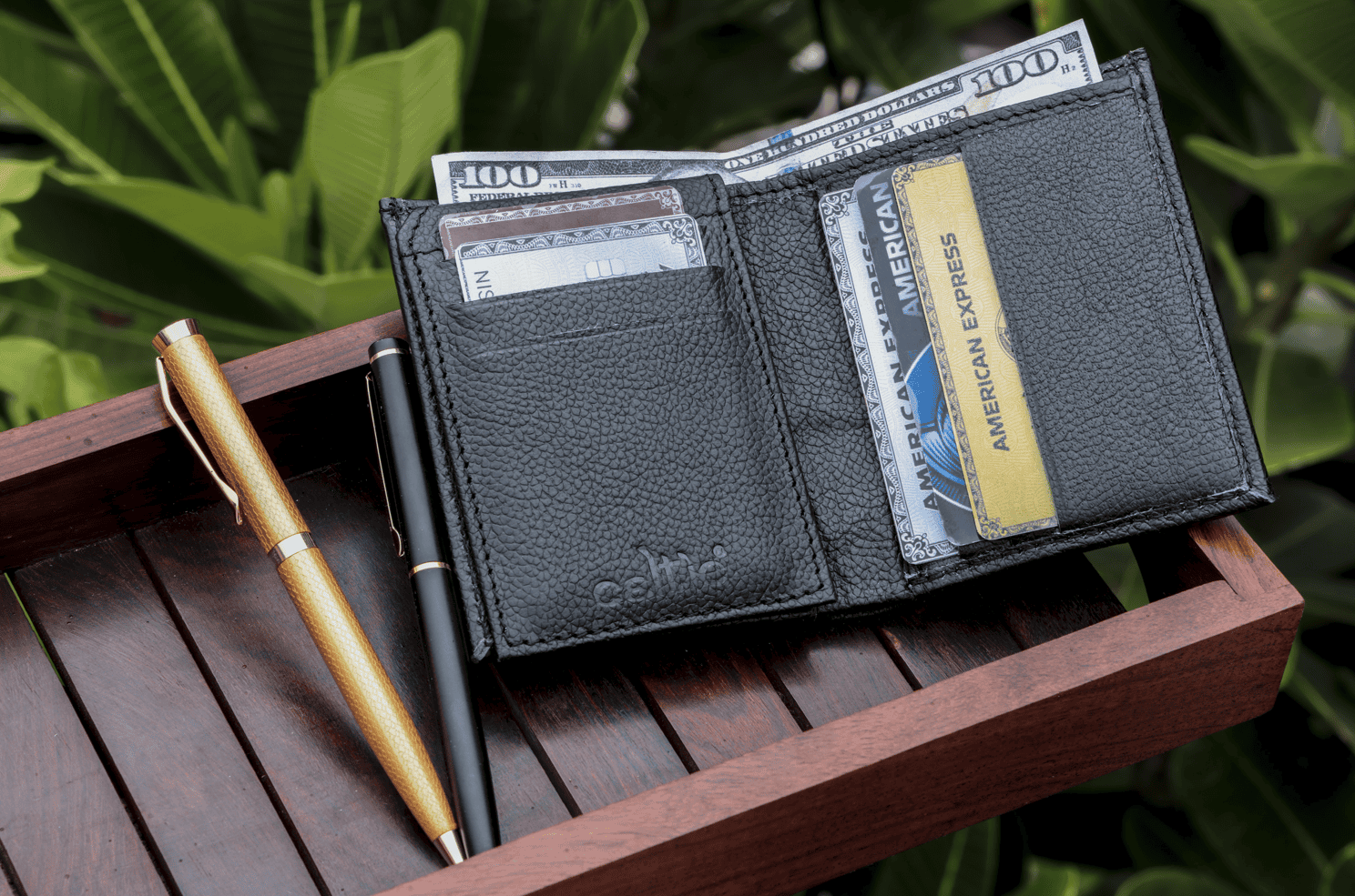Premium Genuine Leather Wallet with ID Window & Multi Card Slots Slim & Stylish