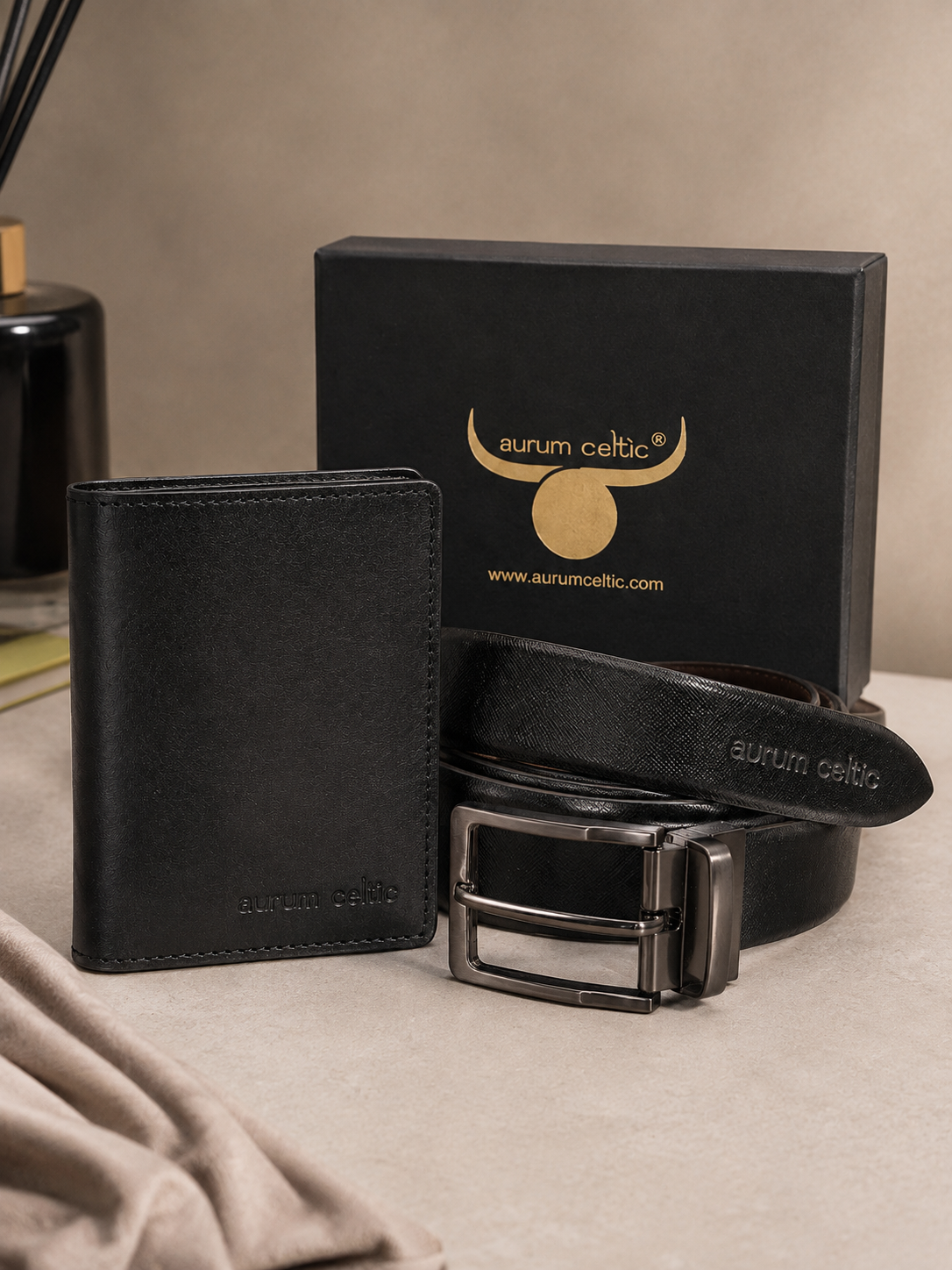Leather Belt & Wallet Combo
