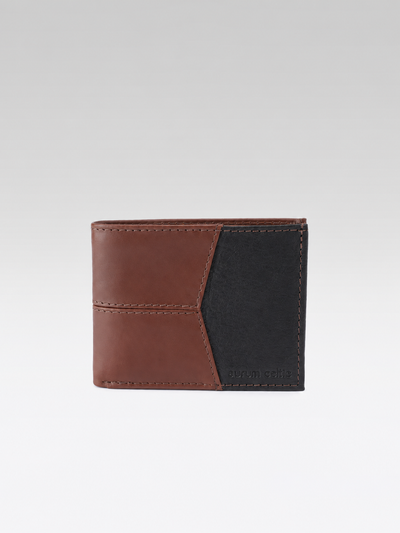 Premium Two-Tone Genuine Leather Mens Wallet | Slim Bifold Export Quality with Coin Pocket