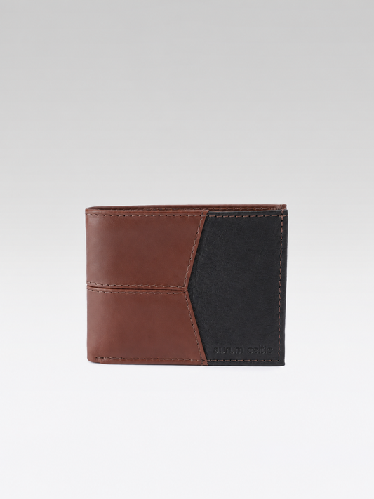 Premium Two-Tone Genuine Leather Mens Wallet | Slim Bifold Export Quality with Coin Pocket
