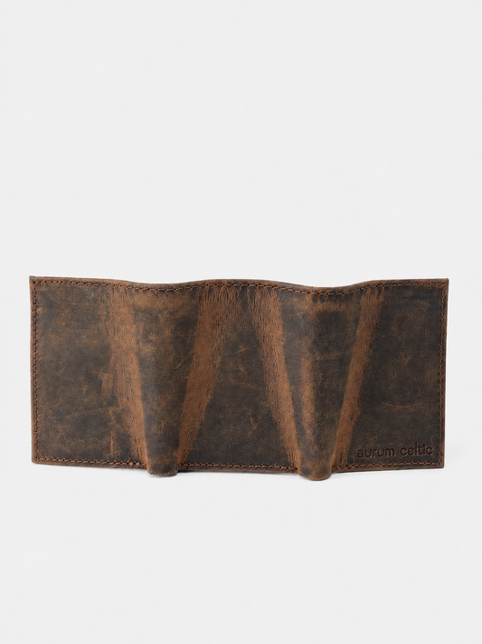 Premium Vintage Tri-Fold Genuine Leather Wallet | Export Quality | Multi-Card & ID Holder