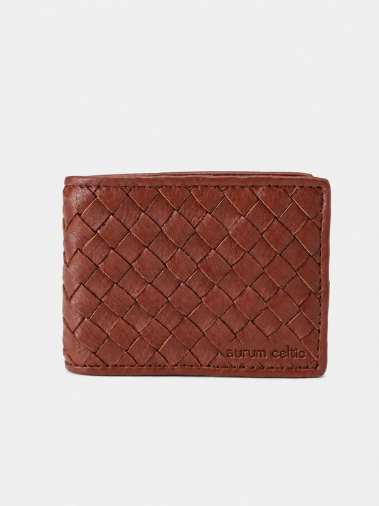 Premium Hand-Woven Leather Wallet with Coin Pocket & Multi-Card Storage by Celtic