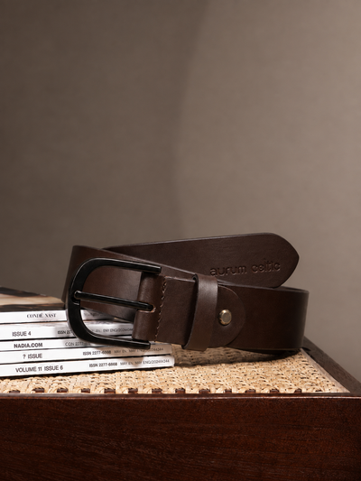 Premium Genuine Leather Belt & Wallet Combo – Classic Brown