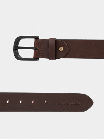 Premium Genuine Leather Belt & Wallet Combo – Classic Brown