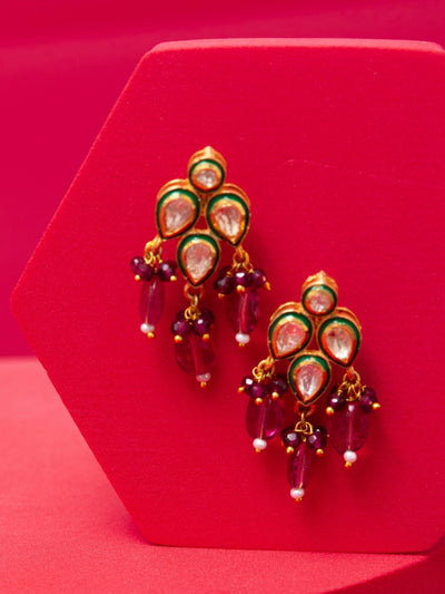 Garnet Radiance Gold Plated  Jewellery Set