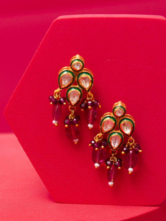 Garnet Radiance Gold Plated  Jewellery Set