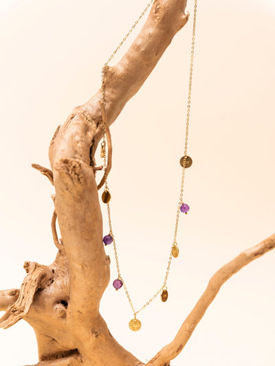 Arrabela Amethyst Small Coin Necklace