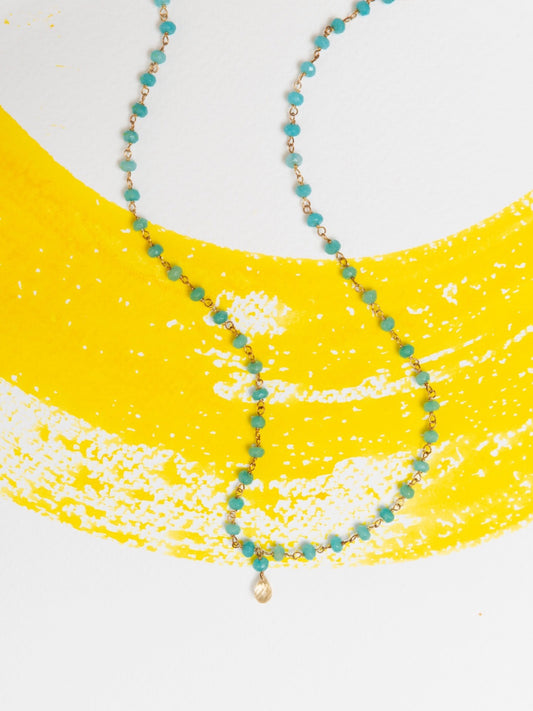 Mairi Small Beads Necklace with Turquoise Jade & Citrine